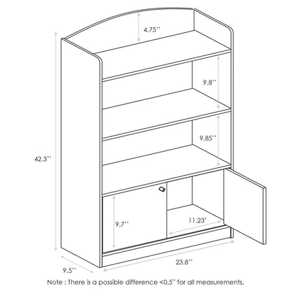 Furinno Lova Estantería con clóset de Almacenamiento, 2 estantes con Puertas, Azul Claro