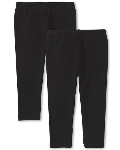 The Children's Place Leggings Capri para Niña, Paquete Múltiple - Negro paquete de 2 - G