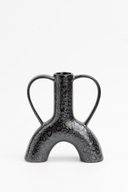 Sochic Base Moteada Decorativa Kris Color Negro Hecha en Cerámica