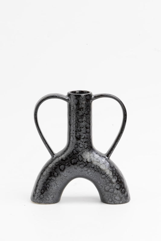 Sochic Base Moteada Decorativa Kris Color Negro Hecha en Cerámica