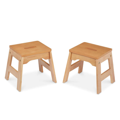 Melissa & Doug Taburetes de Madera - Juego de 2 (Naturales)