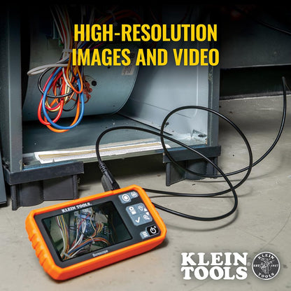 Klein Tools ET17 - utilitario con Serpiente de Cuello de Cisne Impermeable de 5,5 mm, 9,8 pies, LED, visualización LCD de 4,3 Pulgadas, Accesorios, cámara de inspección de endoscopio
