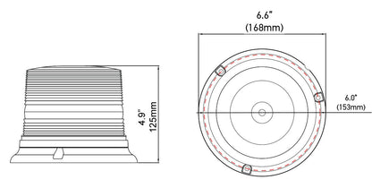 Hella Luz de Advertencia Compacta LED K-40, Ámbar, 11-110 V CC, H27115001