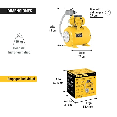 Pretul HIDR-1/2X24P, Bomba hidroneumática 1/2 HP, 24 litros