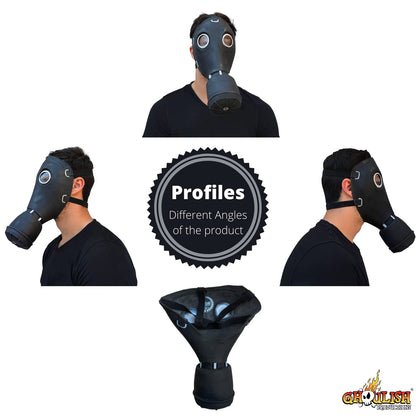 Ghoulish Productions Gas Mask (Black), Máscara de Steampunk Apocalíptica, Máscaras de Guerras Química Ideal para Halloween y Fiestas de Disfraces