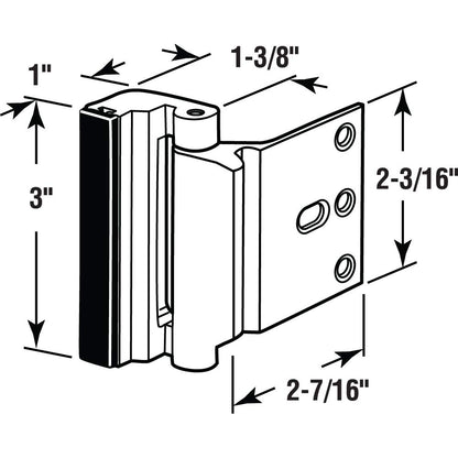 Prime-Line U 11441 - Cerradura de Refuerzo de Puerta - Seguridad Adicional, Bronce Rojo, 3 in.