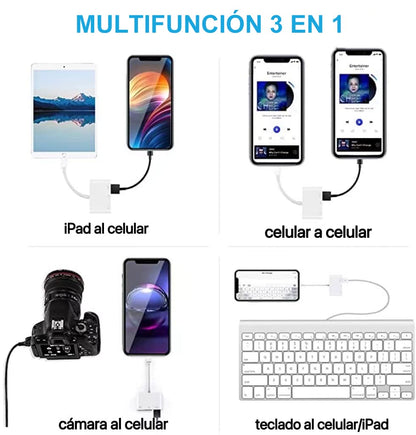 3 en 1 Lector de Tarjetas USB C a SD, Lector de Tarjetas de Memoria Micro SD, Lector de Tarjetas SD/Micro SD/USB 3 en 1 Tipo C Kit Conexión de Cámara USB 3 en 1