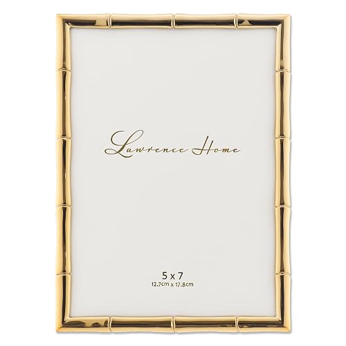 Lawrence Frames Marco de metal con diseño de bambú, 5 x 7 pulgadas, dorado