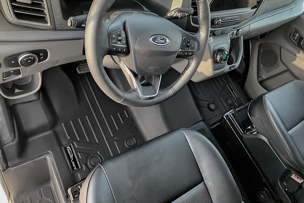 SMARTLINER - Forro de Alfombra de Primera Fila (1 Pieza) Compatible con Ford E-Transit 2022-2025