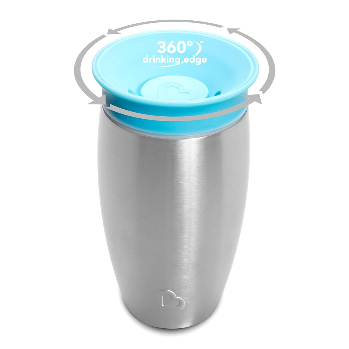 Munchkin Miracle Stainless Steel 360 Sippy Cup, Blue, 10 Ounce