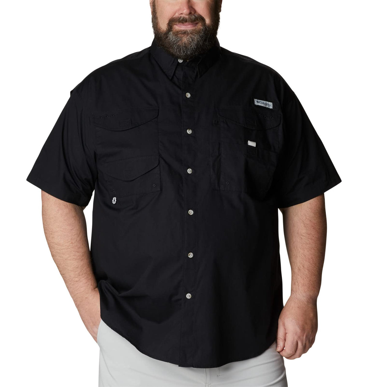 Columbia PFG Bonehead Camisa de Manga Corta para Hombre - 6X - Negro