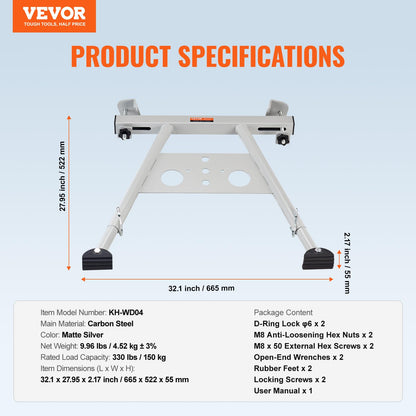VEVOR Estabilizador de Escalera Soporte de Escalera Extensible con Patas Ajustables Accesorios de Escalera de Pared Resistentes para Canalones de Techo Patas de Goma Antideslizantes Carga de 150kg