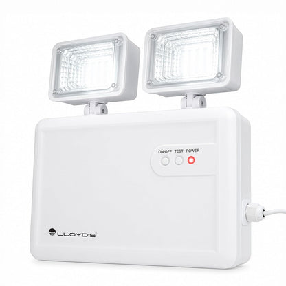 Lloyd's Lámpara de Emergencia 40 LED 1200 LM IP65 con 2 Reflectores | Hasta 5 horas de respaldo con encendido automático, batería recargable y reflectores orientables para mayor cobertura.