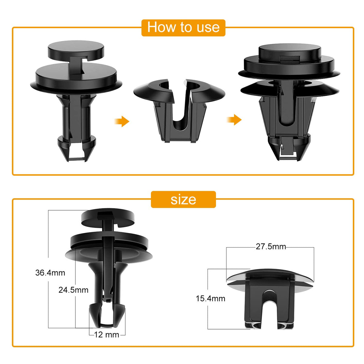 GOOACC GM 15733971 - Clips de retención de Deflector de Aire Delantero para GM Chevrolet 15733971-15 Piezas