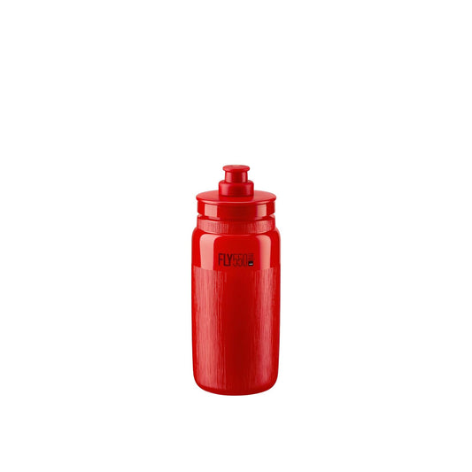 Elite Fly Tex - Botella de agua para ciclismo, 550 ml, color rojo, ultraligera, sin BPA, fácil de apretar para carretera, MTB y grava