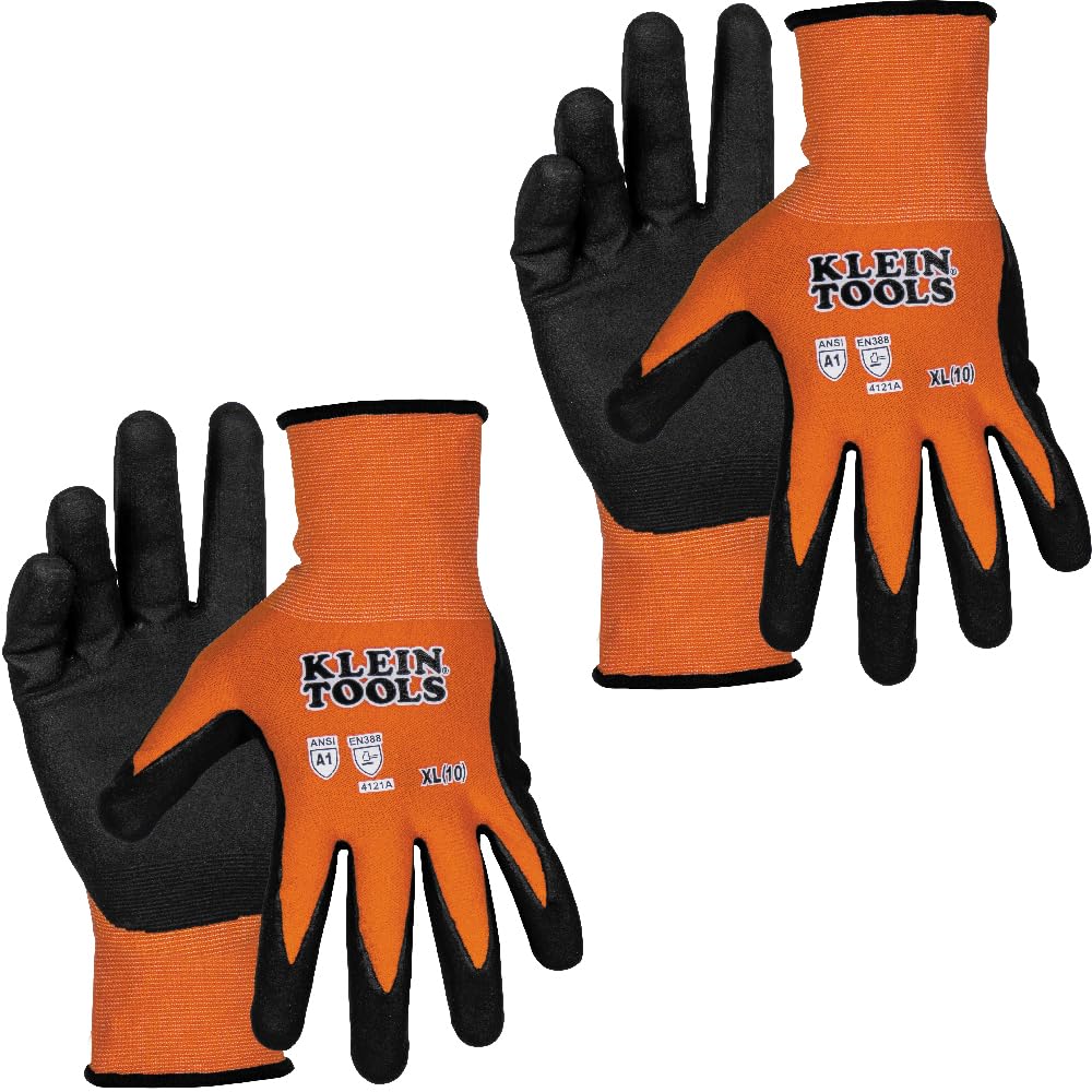Klein Tools Guantes de Trabajo con Agarre de Nitrilo - Extra Grande - Paquete de 2 pares