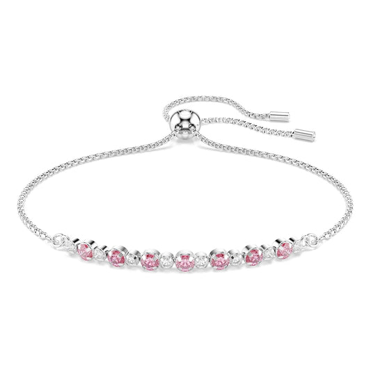 Pulsera Matrix, Talla redonda, Rosa, Acabado en rodio