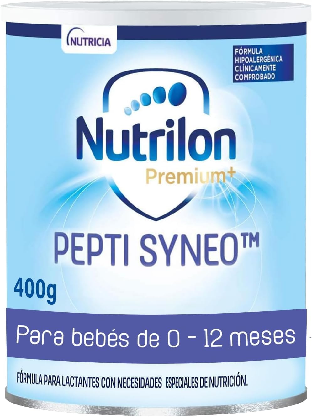 Nutrilon Premium+ Pepti Syneo, Leche en Polvo, Fórmula Hipoalergénica con Proteína de Suero Extensamente Hidrolizada para Necesidades Especiales, Diseñada para los Bebés de 0 a 12 meses, 400 g