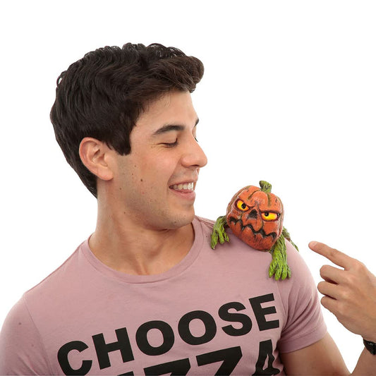 Shoulder Buddy: Pumpkin, Muñeco para Hombro de Calabaza Malvada, Complemento para Disfraz de Calabacita Espeluznante Ideal para Halloween y Fiesta de Disfraces