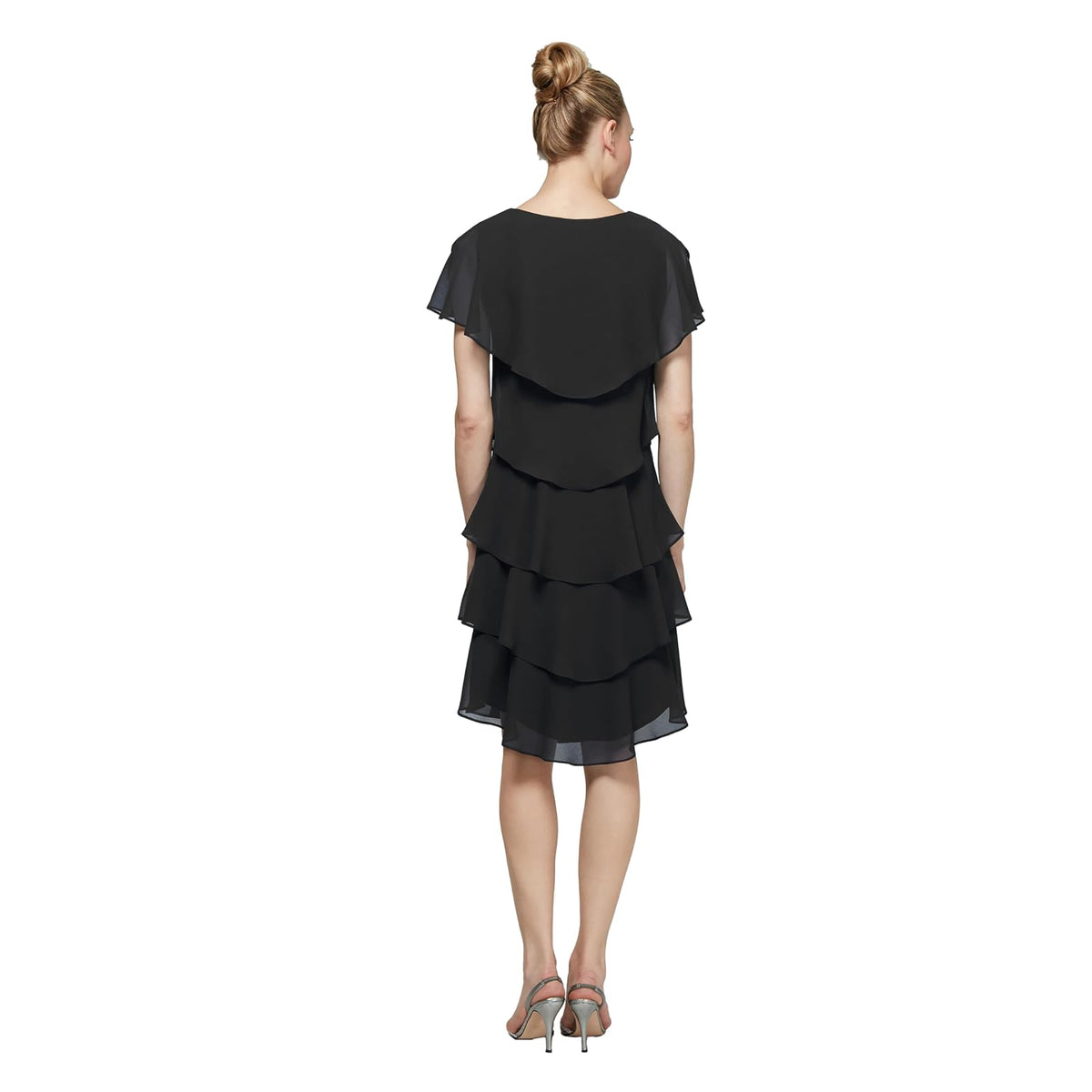 S.L. Fashions Vestido de Pebble en Niveles (Petite y Tallas Regulares) Vestido para Ocaciones Especiales para Mujer