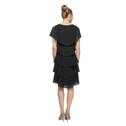 S.L. Fashions Vestido de Pebble en Niveles (Petite y Tallas Regulares) Vestido para Ocaciones Especiales para Mujer