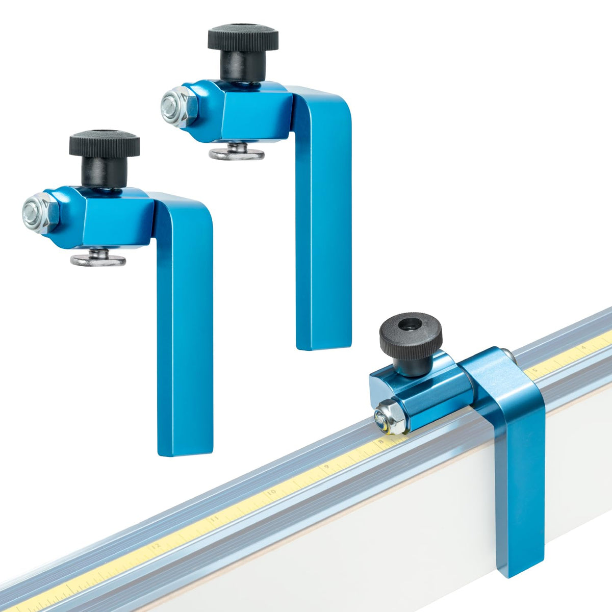 POWERTEC Tope Abatible de Valla de 3 Pulgadas para Riel en T, 2 Unidades