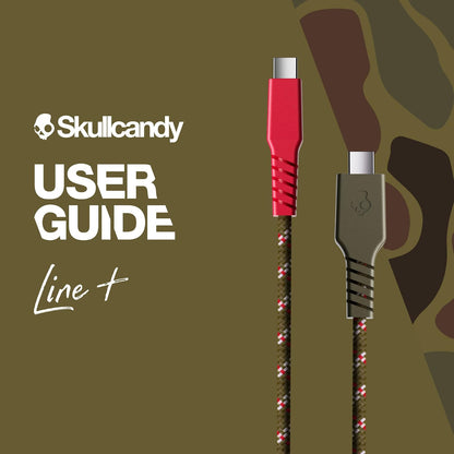 Skullcandy Line+ Cable de Carga USB-C de 60 W, Compatible con Android, Cable USB-C a USB-C de 60 W, Cargador USB-C de Carga Rápida, 6 Pies
