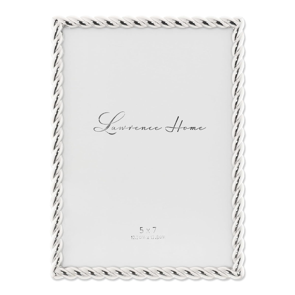 Lawrence Frames Marco de Fotos con Diseño de Cuerda - 12,7 x 17,78 cm (5x7 pulg.) - plata