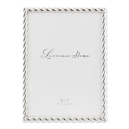 Lawrence Frames Marco de Fotos con Diseño de Cuerda - 12,7 x 17,78 cm (5x7 pulg.) - plata