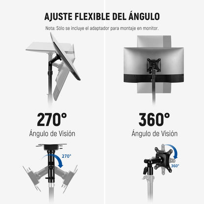 NEEWER Adaptador de Soporte Monitor con Soporte VESA Liberación Rápida, 270° Ajustable Metal 5/8" C Soporte Adaptador de Soporte luz para Pantalla Impacto Exterior TV de 17-32", Carga MAX 8kg, MA010