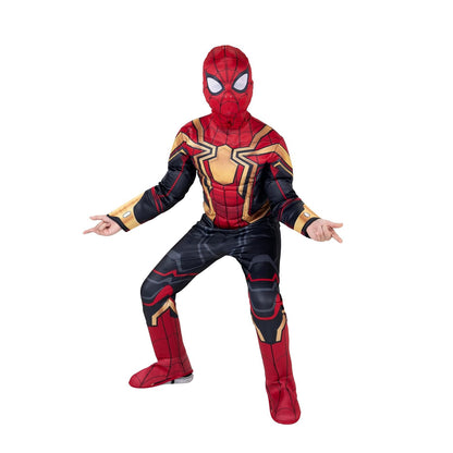 Marvel Integrated Spider-Man Official Youth Halloween Costume - Premium Quality Padded Jumpsuit with Pull On Fabric Mask