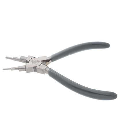 The Beadsmith Alicates para bucles de alambre: Crea bucles y anillos de salto en 6 tamaños (de 2 a 9 mm), 140 mm de largo, cabeza de acero pulido y mango cómodo de PVC.
