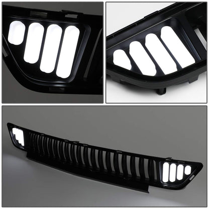 DNA MOTORING Parrilla Delantera Inferior con LED DRL para Ford Mustang 2015-2017, Negro, GRF-LB-FM15-T1Z-FL
