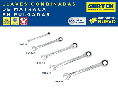 Surtek 100548 Surtek Llave combinada matraca 1 de pulgada, color, pack of/paquete de 1