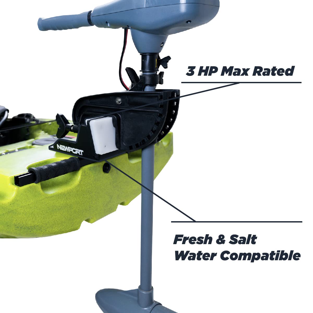 Newport Vessels 20A1000065 Soporte de Motor para Kayak, Para Agua Dulce y Salada, Gris