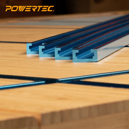 Powertec 71119 Perfil T-Track universal con plomos split shot Predrilled orificios de montaje (2-Pack), 91,4 cm