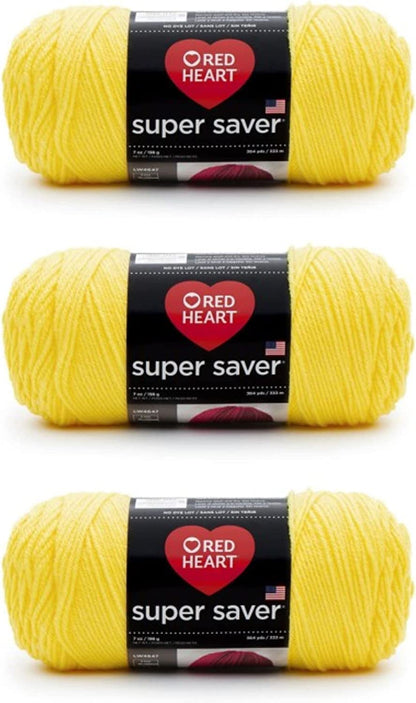 Red Heart Super Saver Estambre Acrílico, Varios Colores - Bright Yellow - 3276 Foot