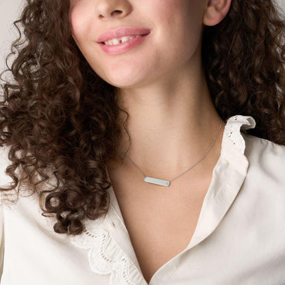Collar Fossil JF04927040 Sadie de acero inoxidable en tono plateado para mujer