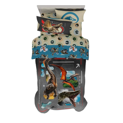 Franco Juego de Ropa de Cama Miffy, Edredón Reversible con Funda - 4 Piece Twin Size - Jurassic World Rebirth