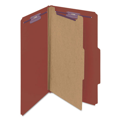 Smead Carpeta de clasificación de Pressboard con cierres SafeSHIELD, 1 divisor, expansión de 2 pulgadas, tamaño legal, rojo, 10 por caja (18775)