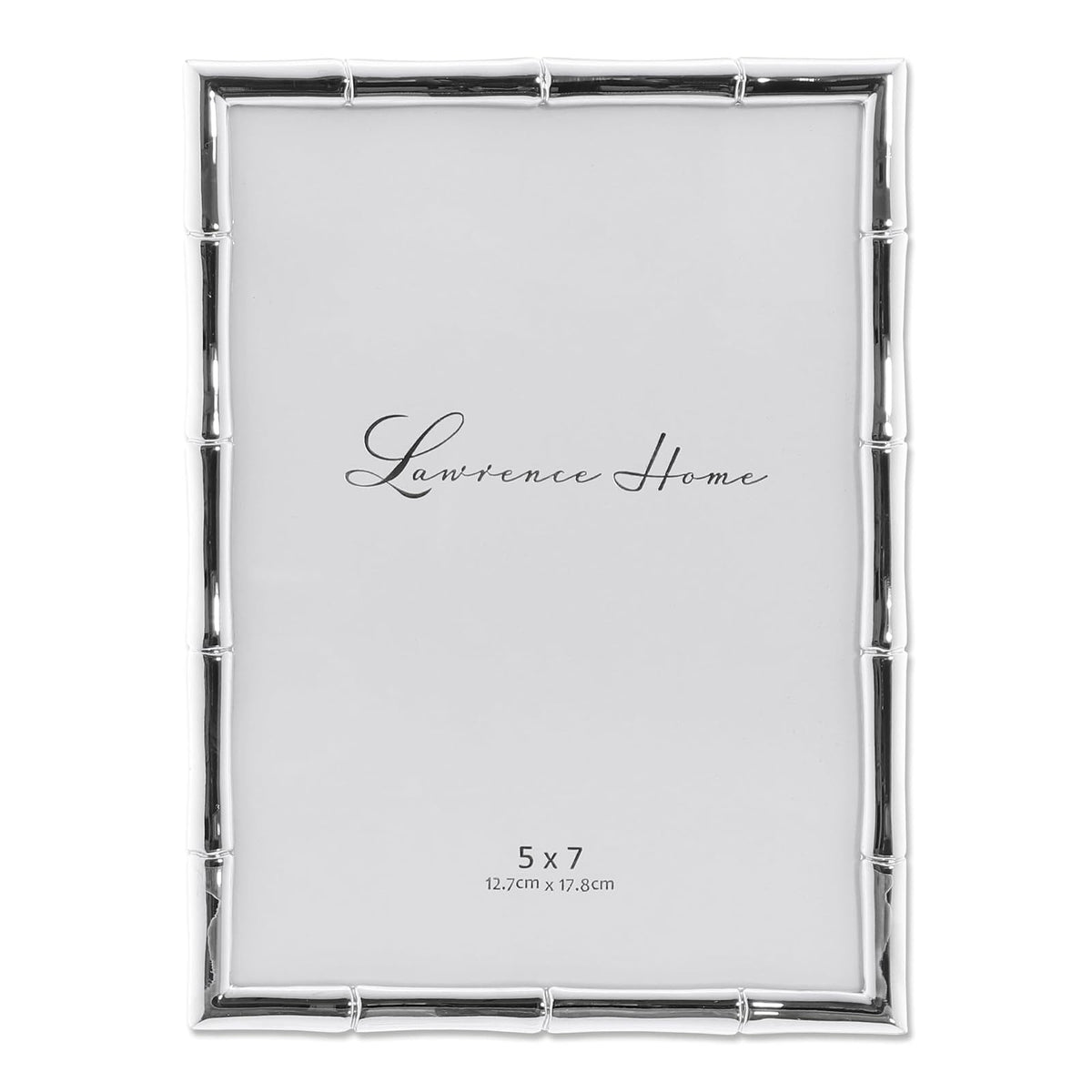 Lawrence Frames Marco de Metal con Diseño de Bambú, Dorado - 12,7 x 17,78 cm (5x7 pulg.) - Plata