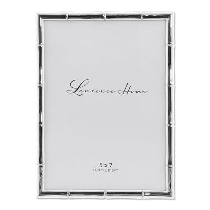 Lawrence Frames Marco de Metal con Diseño de Bambú, Dorado - 12,7 x 17,78 cm (5x7 pulg.) - Plata