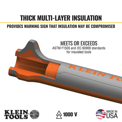 Klein Tools 2288RINS - Alicates diagonales aislados de 1000 V, fabricados en Estados Unidos, diseño de alto apalancamiento, cuchillos endurecidos por inducción, 8 pulgadas