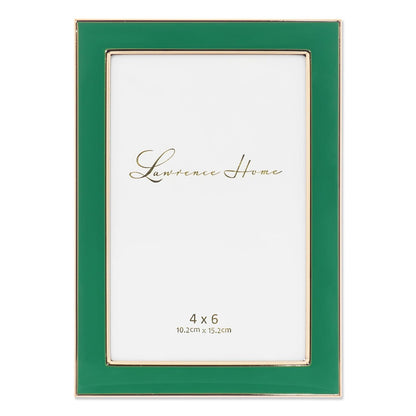 Lawrence Frames Marco de Fotos Metal con Esmalte Blanco - Verde - 10.16 x 15.24 cm (4x6 pulg)