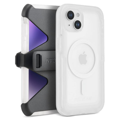 Case-Mate Pelican Voyager - Funda magnética con Clip para cinturón para iPhone 14 Plus Compatible con MagSafe, con protección contra caídas de Grado Militar de 18 pies - Transparente