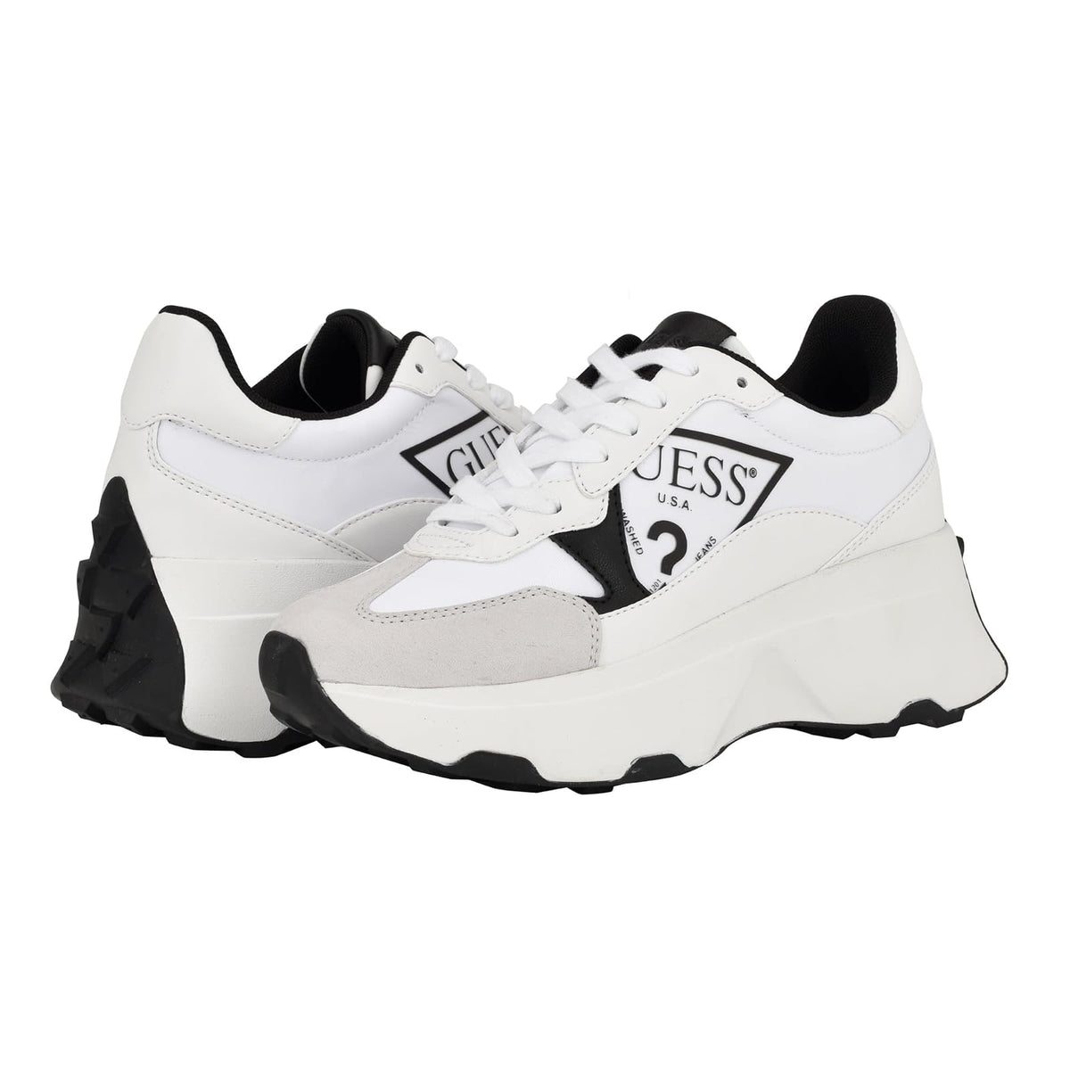 GUESS Calebb3 Zapatillas de Plataforma para Mujer - 23.0 cm - Blanco - Negro 144