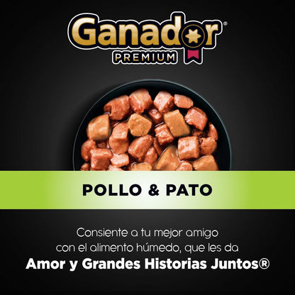 Alimento humedo para Perro Ganador Premium Razas Pequeñas Pollo & Pato