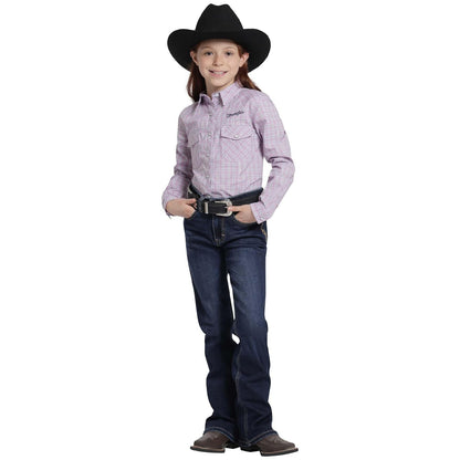 Wrangler Camisa para Niña, Azul Marino, M