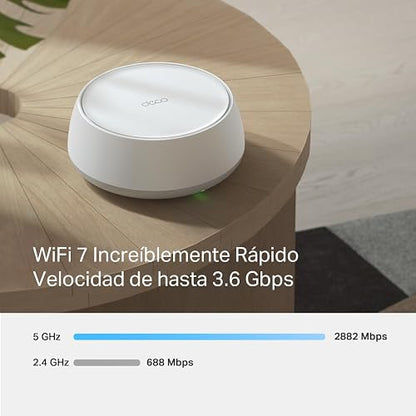 TP-Link Deco BE22(3-Pack) Router Mesh WiFi7 BE3600 Cobertura 600m² - Doble Banda 3.6 Gbps - 2 Puertos Gigabit - Roaming IA para Moverte Sin Perder Conexión - App Deco - Conecta 150 Dispositivos