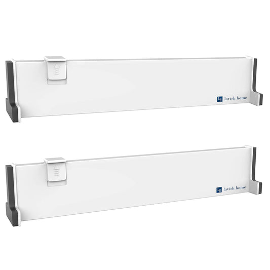 Lavish Home - Separador y Organizador de cajones expandibles, Juego de 2 separadores Ajustables para el hogar para Cocina, Cambiador, recámara, baño y más
